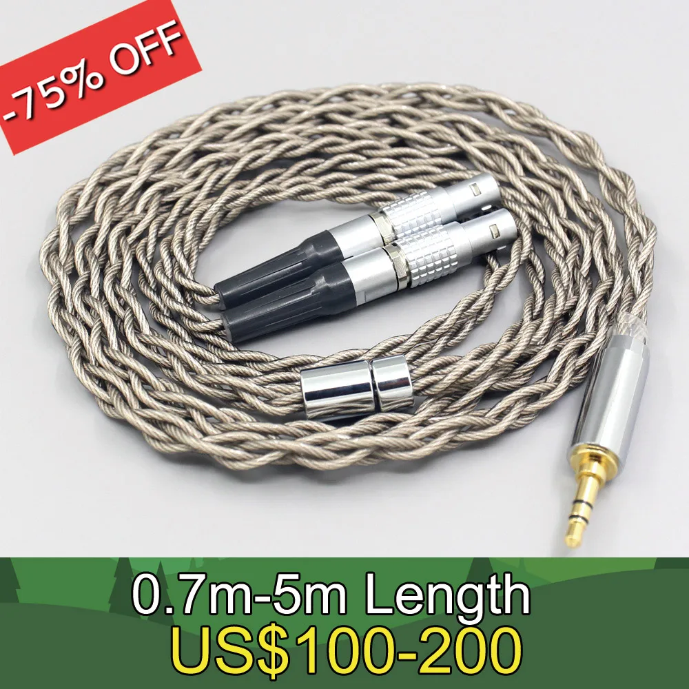 

99% Pure Silver + Graphene Silver Plated Shield Earphone Cable For Focal Utopia Fidelity Circumaural Headphone LN007951