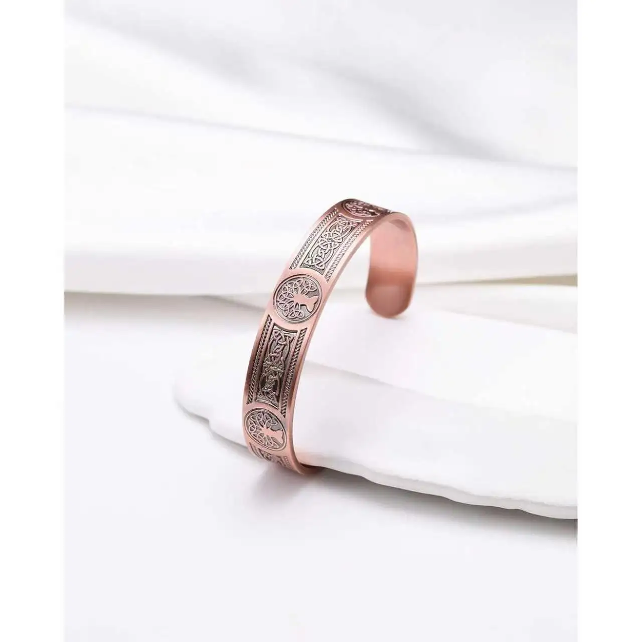 Bracelets Vintage Viking Yggdrasil 15mm Adjustable Cuff Bangles Health Energy High Magnet Jewelry Resizable