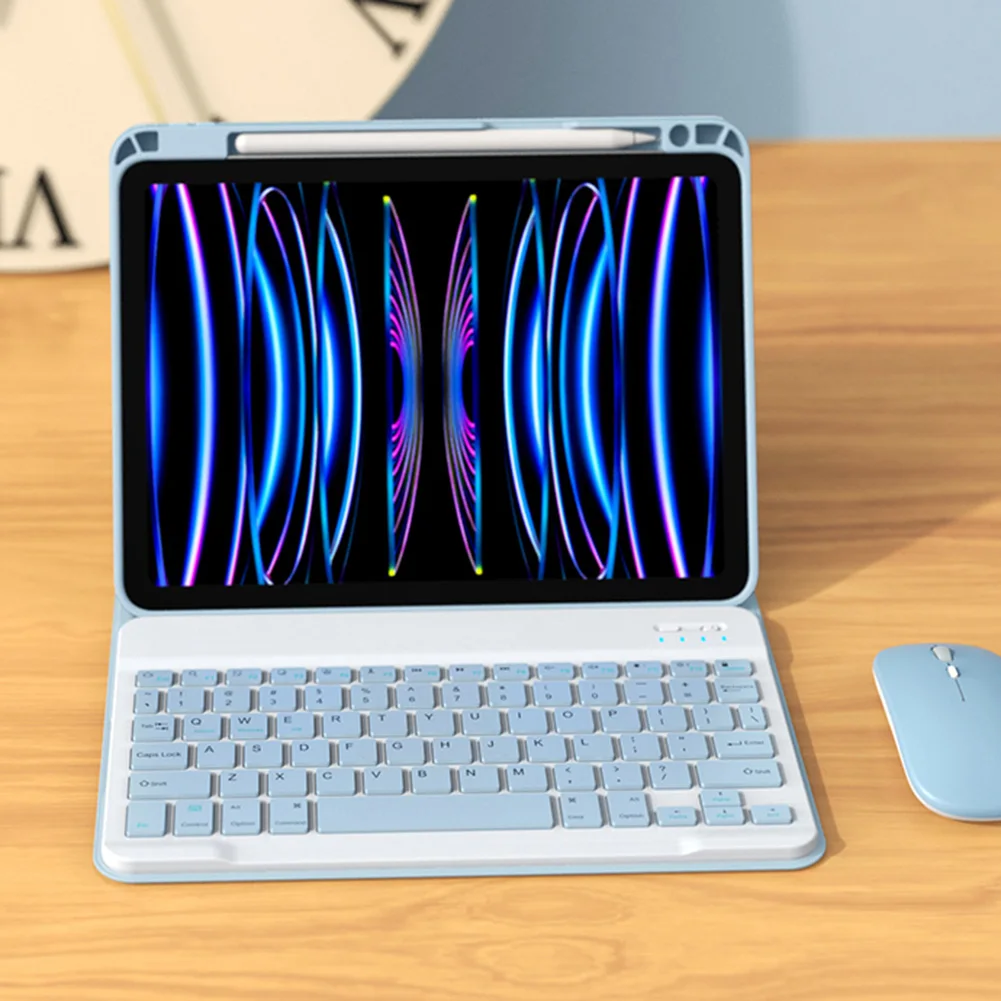 取り外し可能なワイヤレスキーボードケース,バックライト付き,10.9インチ,7色,iPad用ペンホルダー付き,第7世代