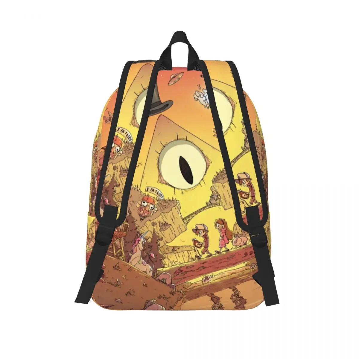 Bill Cipher-Mochila deportiva para hombre y mujer, bolsa de lona con dibujos animados de Anime para ordenador portátil y negocios