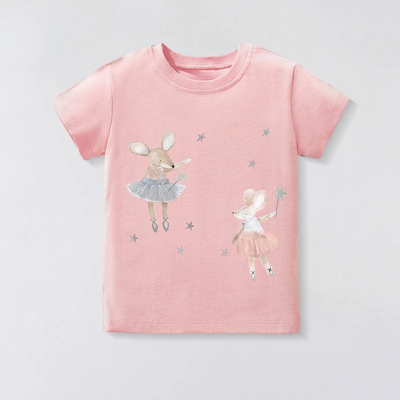 

2025 Summer New Sweet and Cute Short Sleeve T-Shirt for Girls, Fashionable T-Shirt for Young Children.