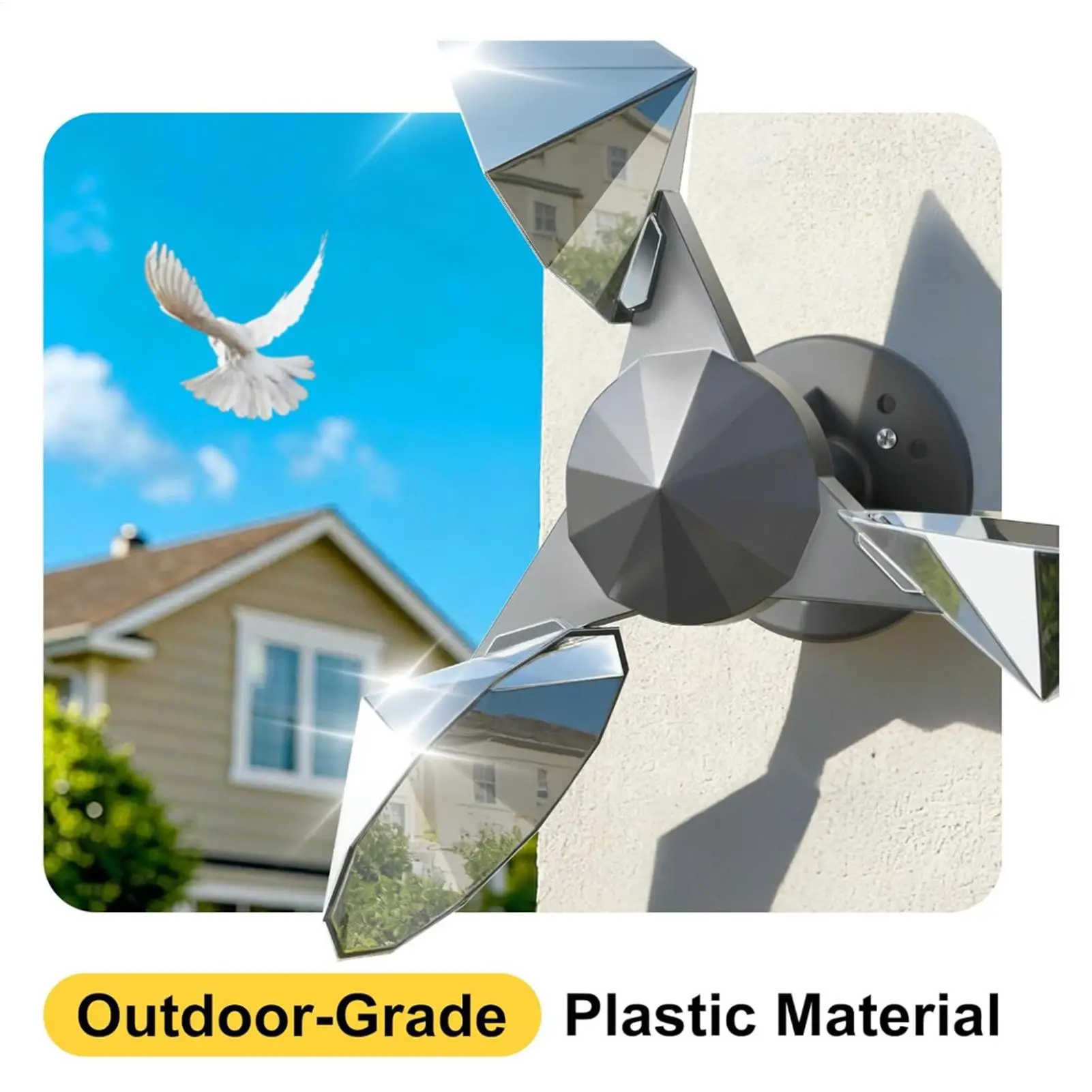 Rotating Sparrow Reflective Prevention Device Bird Scarers for Outside Bird Mirror Reflectors for Garden Outdoor Backyard Porch - view 3