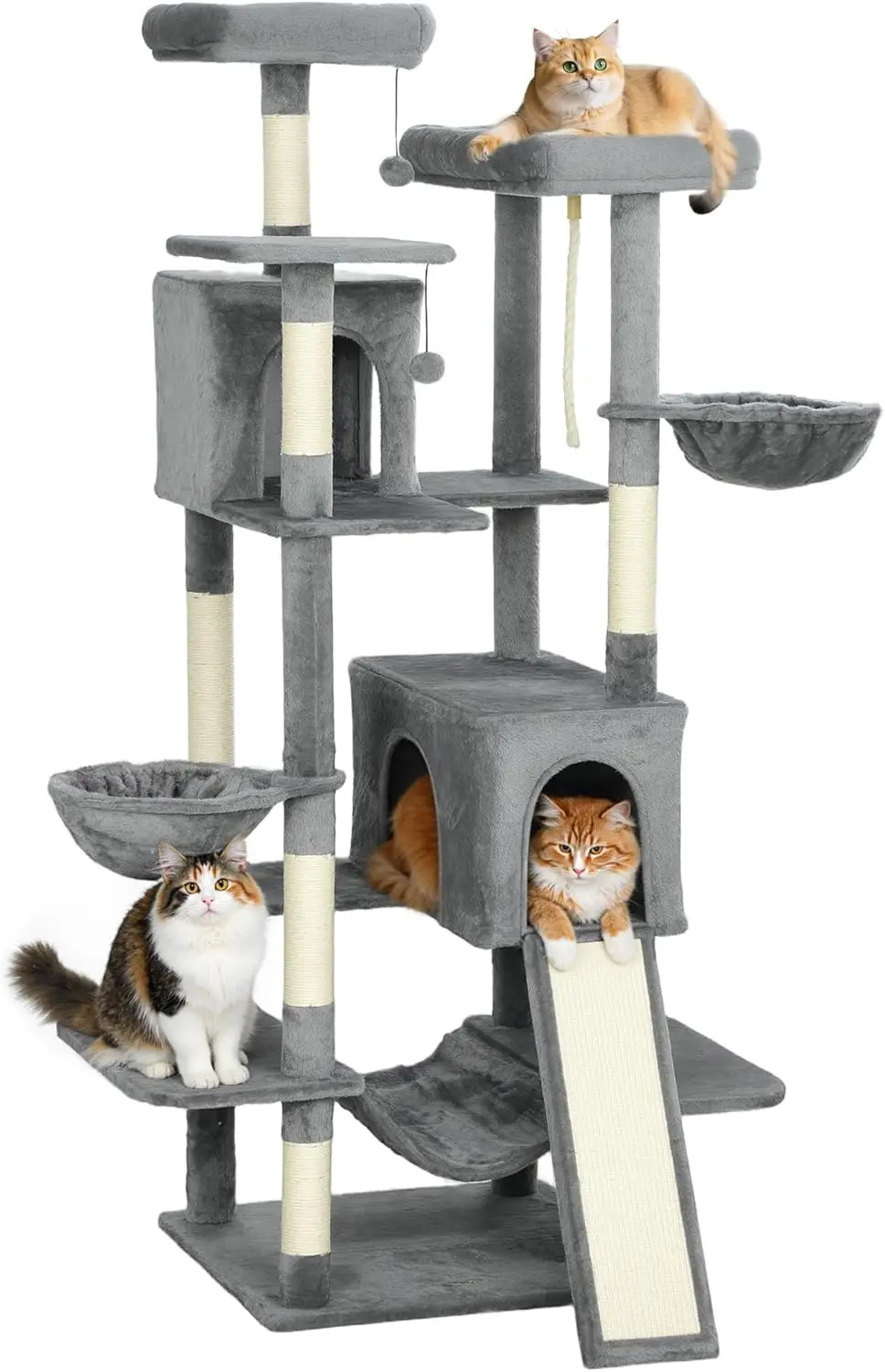 

Flower Cat Tree, 69' Large Cat Tower for Indoor Kittens with 2 Spacious Condos, Sisal Scratching