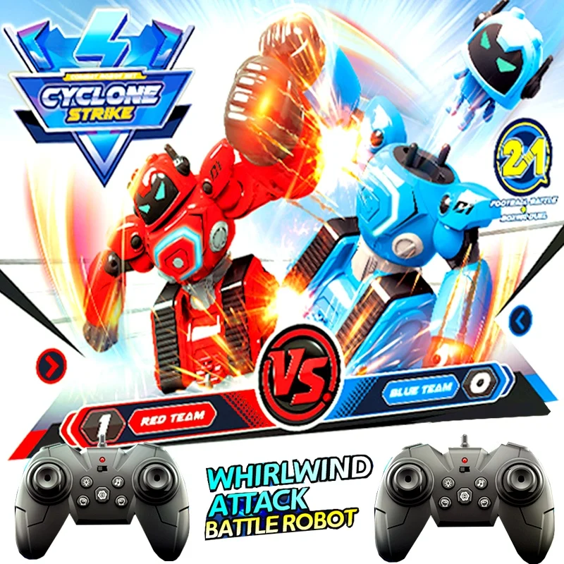 Remote Control Robot Boxing Soccer Fighting Toys For Kids Two Parent-child Interactive DIY Fighting RC Robot Children Gift