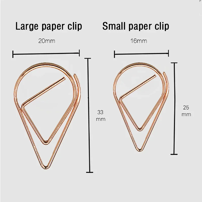 30/50szt Spinacz do papieru Mini Heart Gold Rose Gold Color Clip Bookmark Binder Akcesoria biurowe Spinacze do segregatorów Patchwork Clip