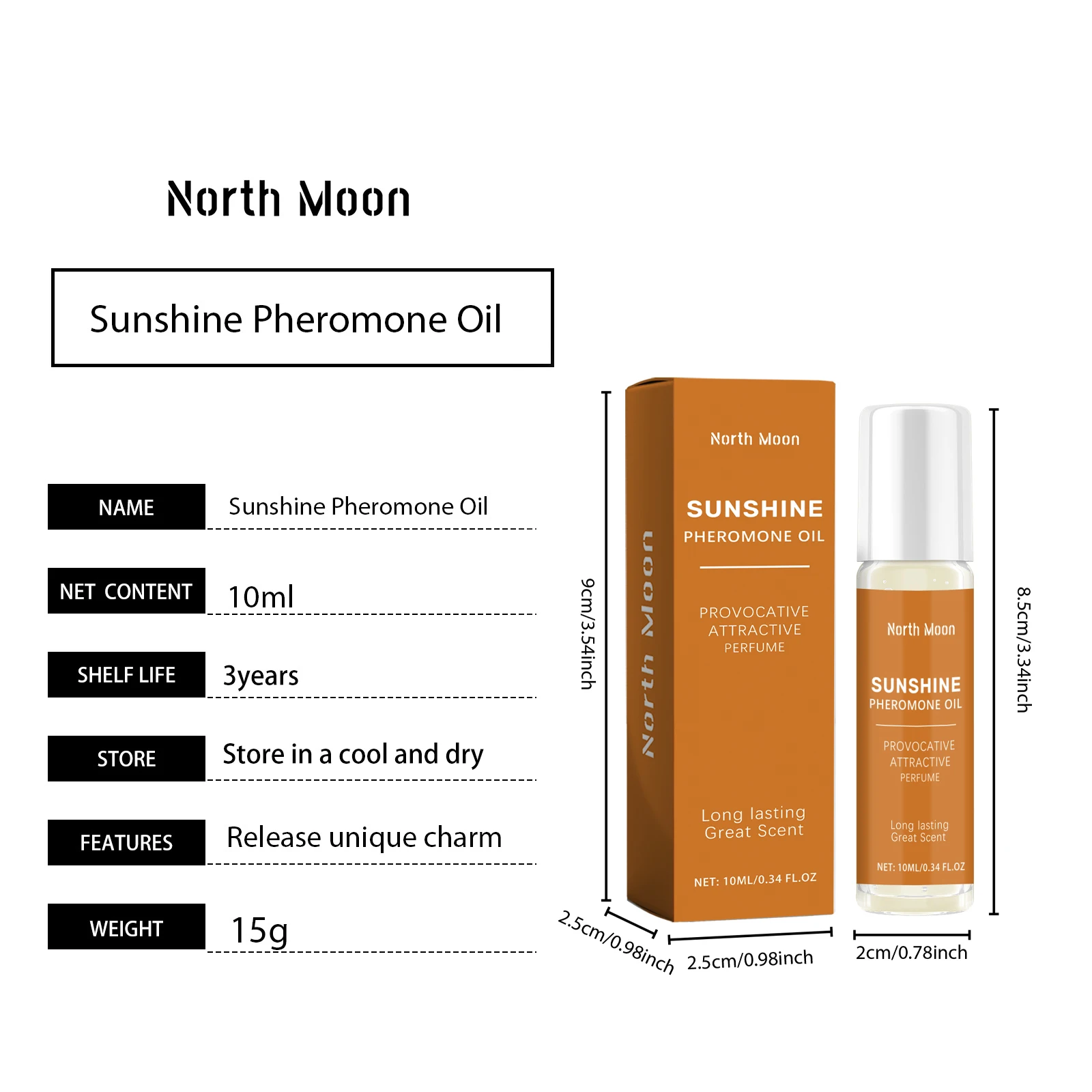 North Moon Grapefruit Flavor Pheromone Essential Oil Perfume Fresh, Elegant, Long lasting, Fragrant Lover Atmosphere Perfume