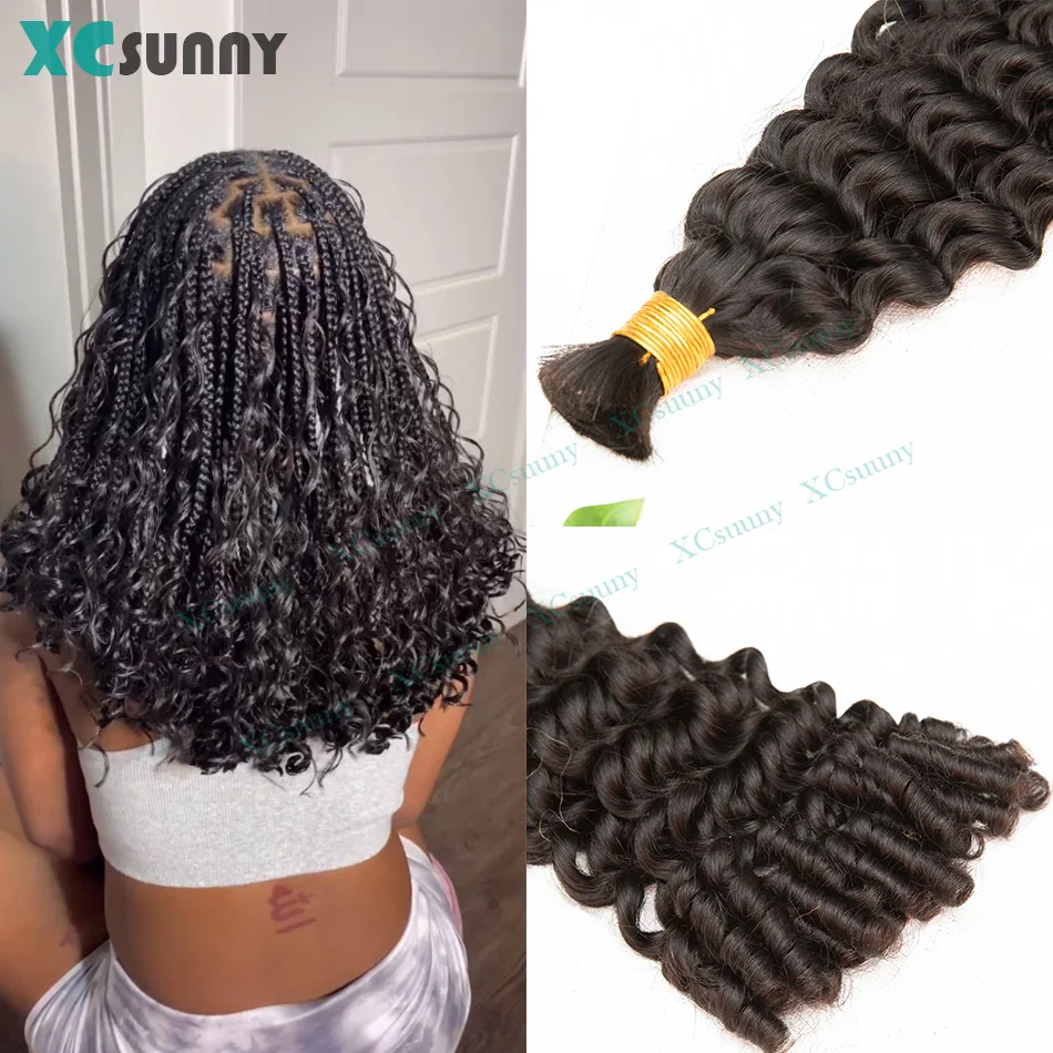 

Deep Curly Bulk Human Hair For Braiding With Romance Curl Ends Bulk Human Hair For Boho Braids Double Drawn Bundles Wholesale