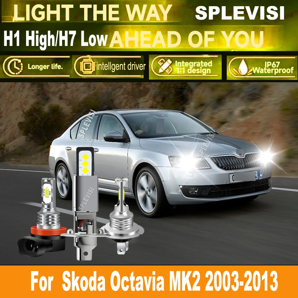 

448 477 H11 LED 6000K Headlight Fog Lamp -combine cutting-edge technology For Skoda Octavia MK2 2003 2004 2005 2006 2007-2013