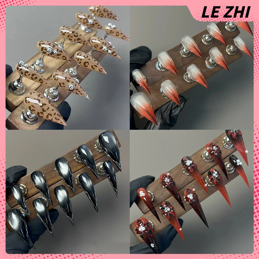 

10Pcs Y2K Handmade Dragon Shape Claw Press On Nail Cat Claws Acrylic Gothic Gradients All Saints' Day Wearable False Nails Gift