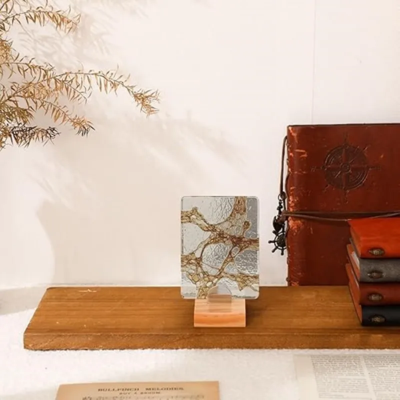 【Articles populaires】Support d'exposition en verre, 4 pièces, pour mini-plaques en verre réglables en bois, pour la création art