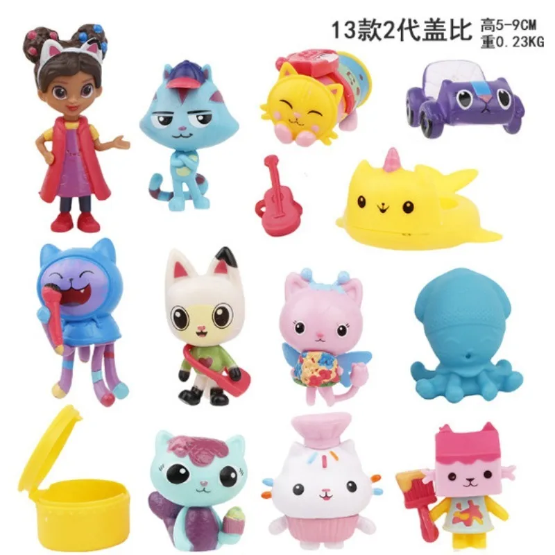 

13 шт., кукольный домик Габби, аниме, фигурка, модели, панды, лапы, мама, кошка, милые модели, украшения для мальчиков и девочек, креативные игрушки