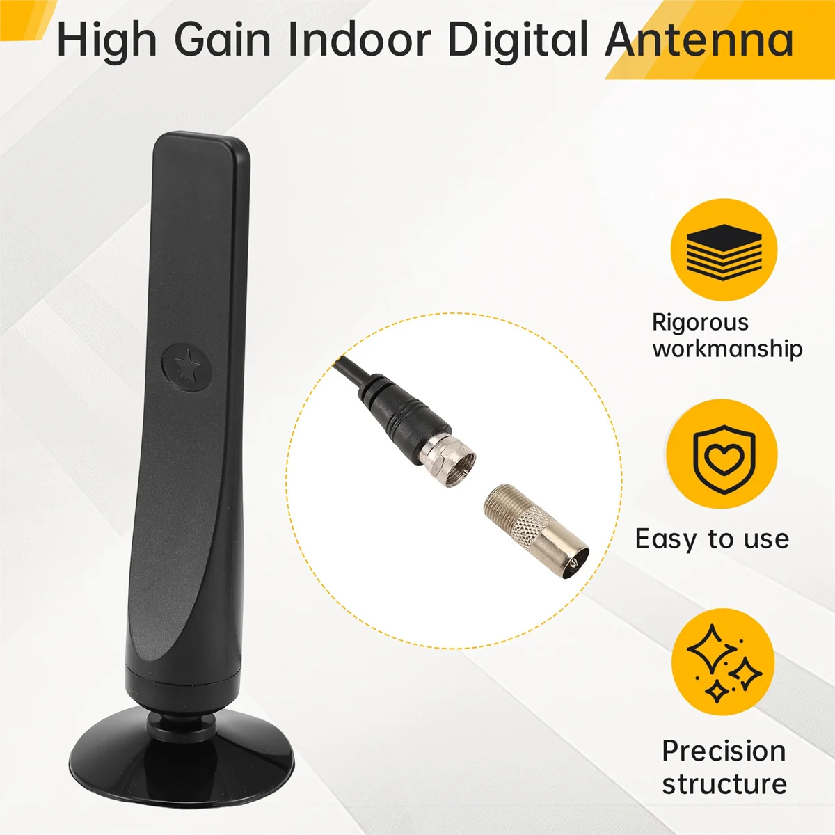 Qualità! Antenna TV Antenna digitale interna ad alto guadagno Amplificatore di segnale amplificato per ricevimenti HDTV ad ampio raggio TV domestica