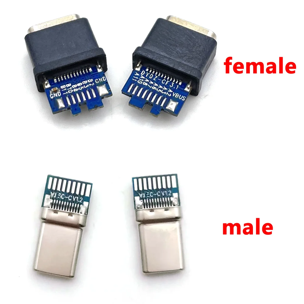 1pcs 17Pin Type-C Female USB-C 3.1 Test PCB Board Adapter Type C  male female Connector Socket For Data Line Wire Cable Transfer