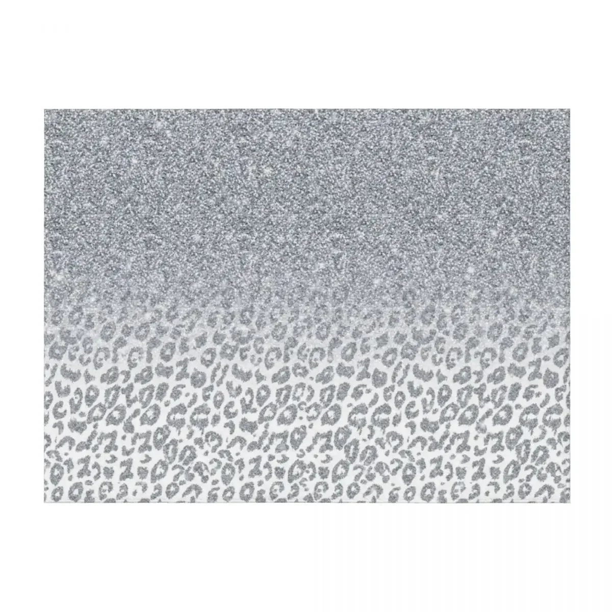 

Leopard Print Silver Glitter Ombre Design Throw Blanket Luxury decorative Softest Moving Blankets