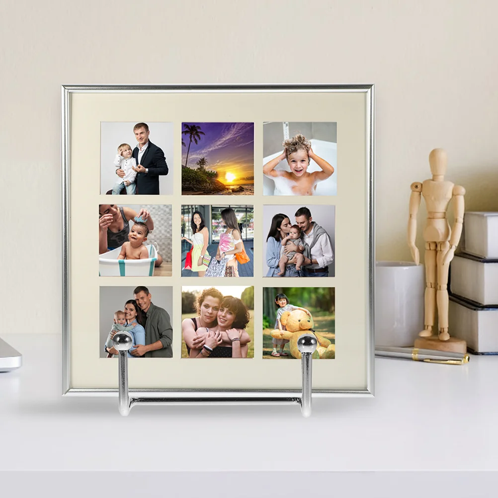 2 Pcs Iron Photo Frame Stand Picture Easel Metal Display Stands Double Plate Holder