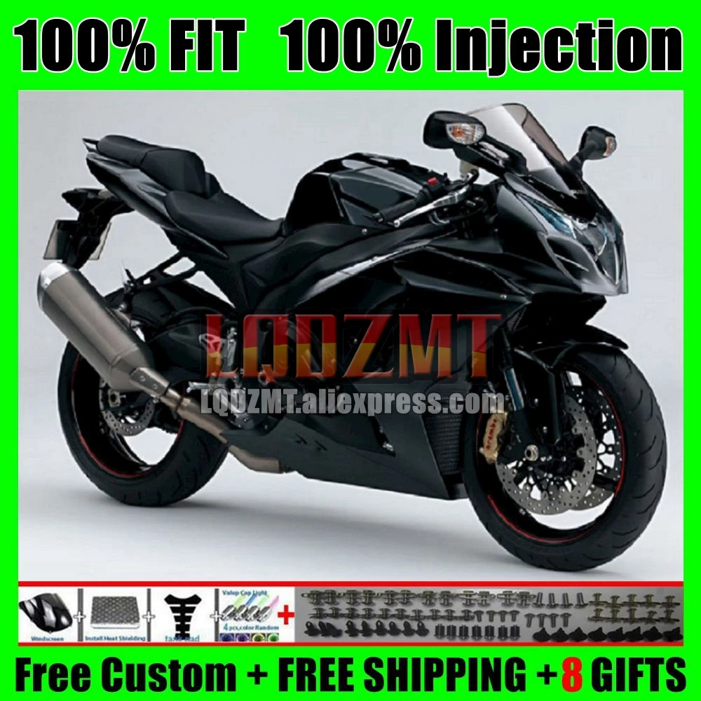 K9 For SUZUKI GSXR1000 GSXR 1000 09 Glossy black 10 11 12 13 15 16 15No.4 GSXR-1000 2009 2010 2011 2012 2013 2015 2016 Fairing