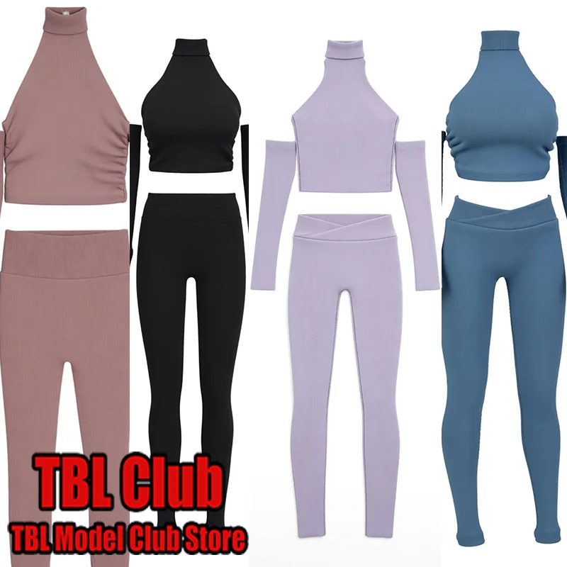 

Женская одежда в масштабе 1/6, 8 цветов, текстурированный комплект спортивной одежды для йоги с высоким воротником для 12-дюймовой фигурки солдата ICE TOYS ic1027