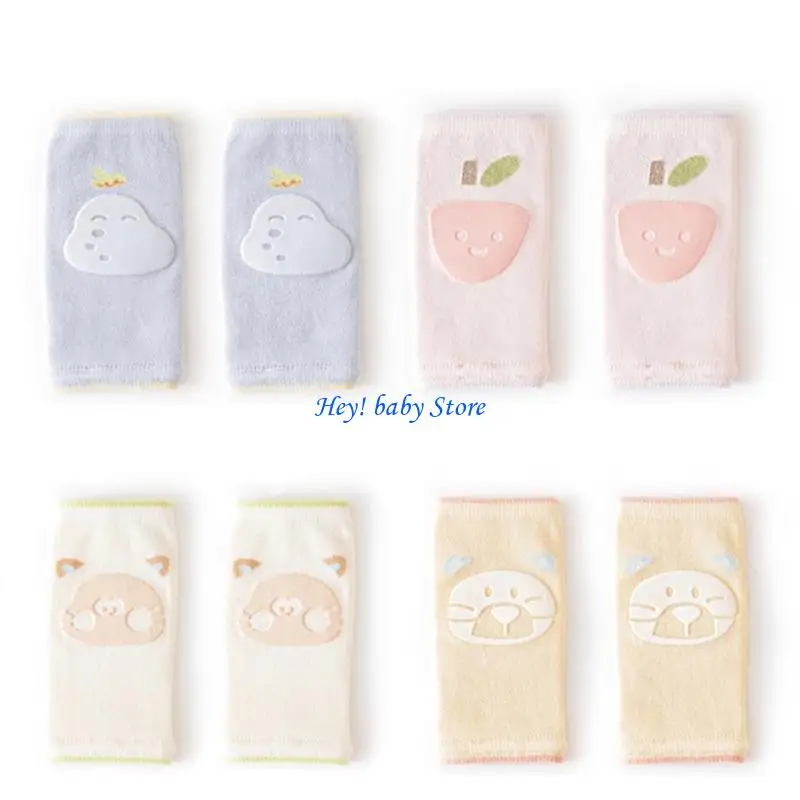 

Q1FE Cartoon Baby Knee Protective Sleeve Lovely Kneepads for Comfort and Safety During Crawling and Walking Practice