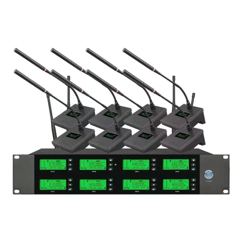 Wireless microphone one to eight microphone meeting wedding stage performance KTV speech host anti-howling microphone