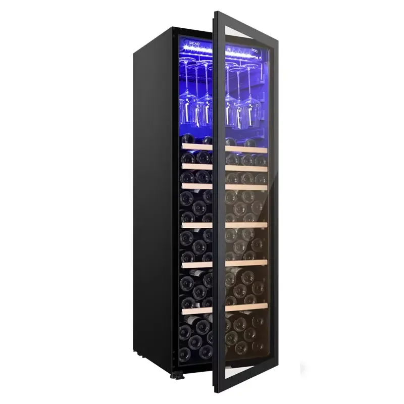 500L Corner Wine Fridge Compressor Cooling Cellar Refrigerator Open Furniture Display Cabinet for Home Bar Restaurant Storage