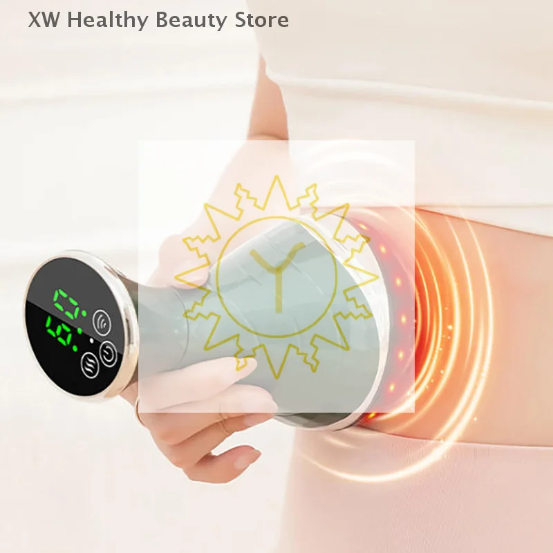 Electric Meridian Brush Anti Cellulite Gua Sha Body Massager Vibrate Microcurrent Hot Compress Scraping Lymphatic Drainage Care