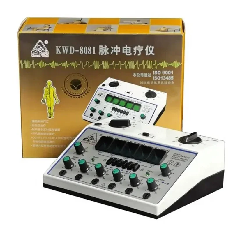 Electric Acupuncture Stimulator Machine Electrical Nerve Muscle Stimulator 6 Channels Output Patch Massager Health Care KWD808-I