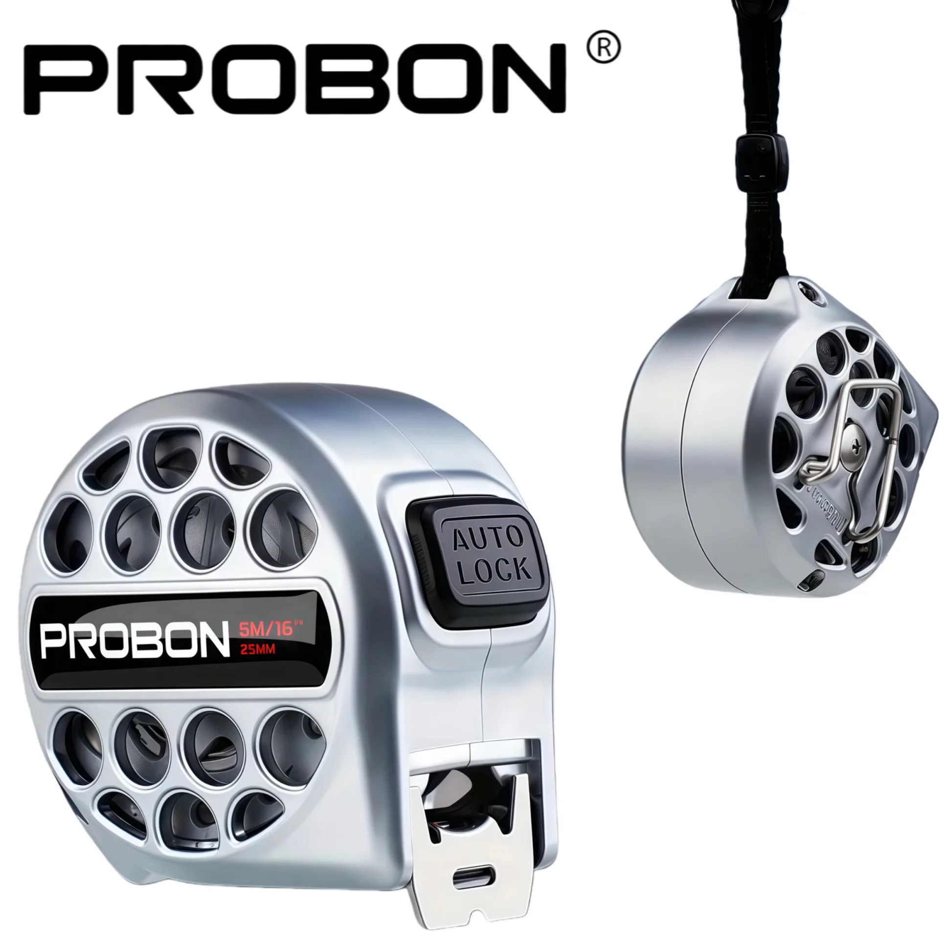 

PROBON Auto Lock Steel Tape Measure Waterproof Heavy Duty Metric Inch Dual Scale Measuring Tape for Woodworking DIY Tool