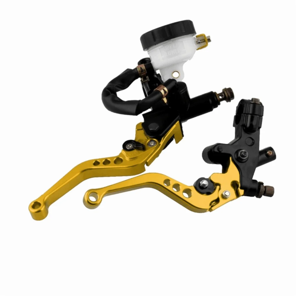 6 Position Adjustable Brake Master Cylinder CNC Machined Gold Color Clutch Lever Kit 7/8