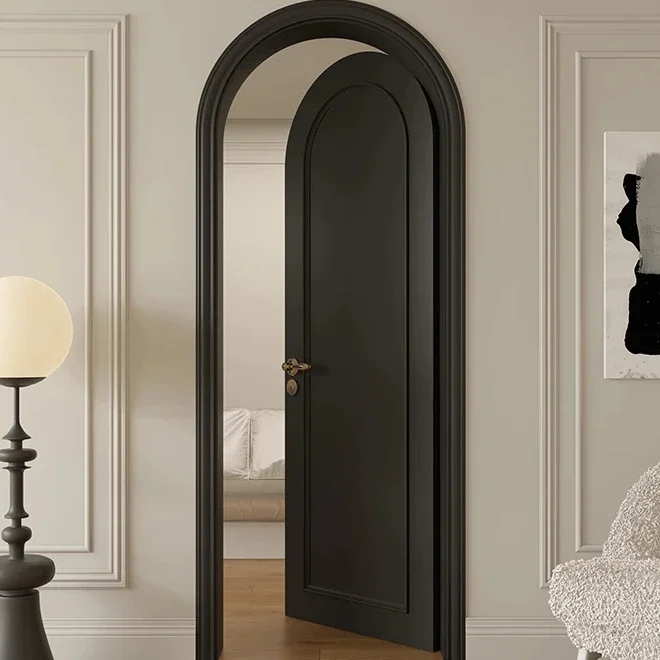 xx-Customization High-End Solid Wood French Retro Glass Side Opening Modern Waterproof Design Sound Insulation Bedroom Interior