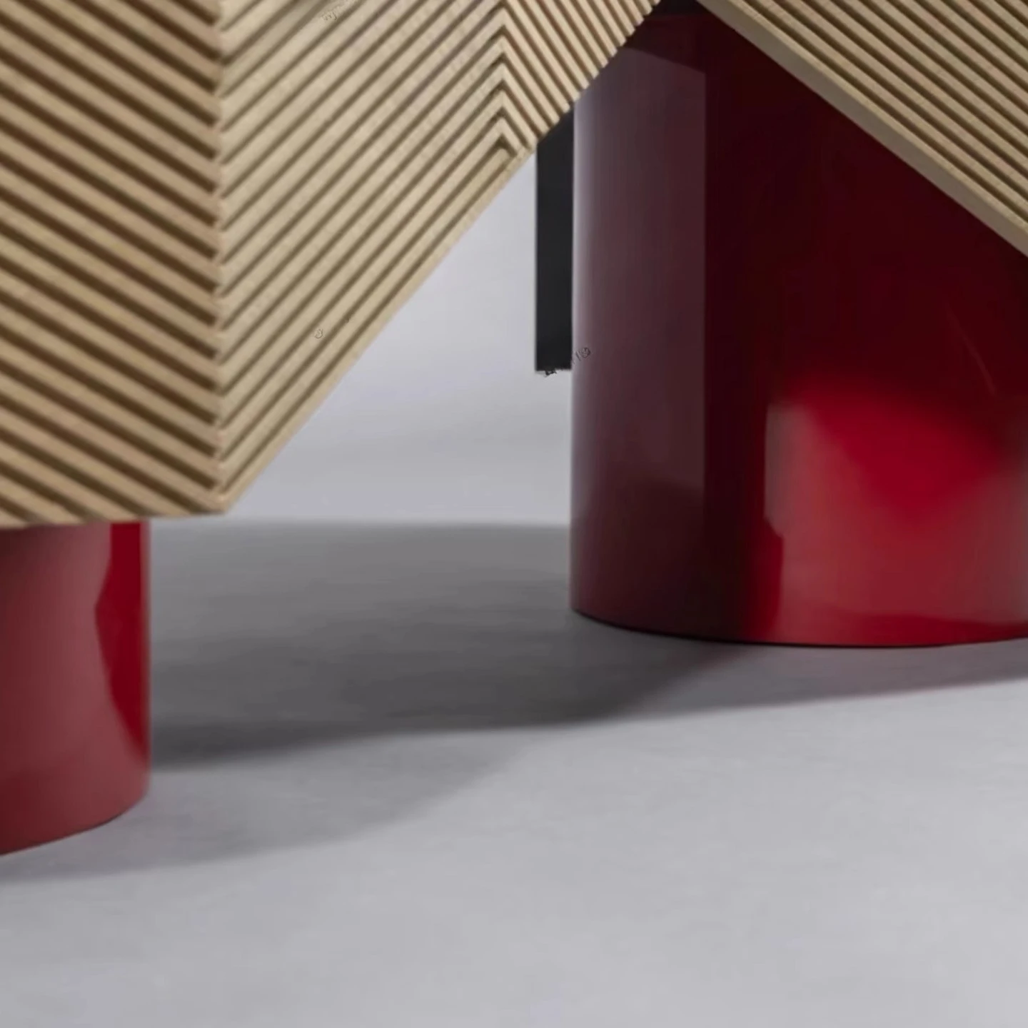 خزانة جانبية بسيطة مطلية شديدة اللمعان - خزانة فاخرة راقية لغرفة المعيشة أو المدخل #3