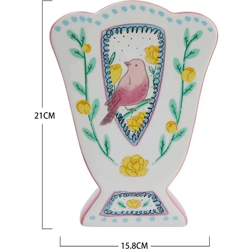 

Rose vase, double-sided hand-painted ceramic vase