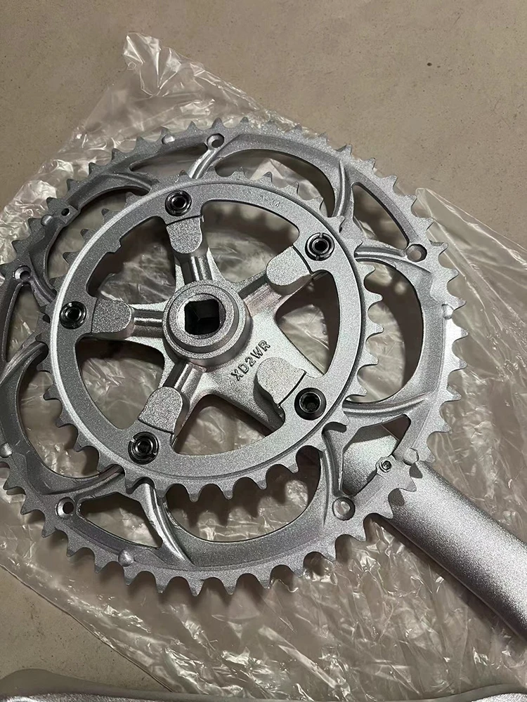 BCD110mm Mattsilber/Schwarz Kurbelgarnitur Rennrad Aluminiumlegierung 50-34 Zähne 8 Gang 9 Gang Vierkantloch Rennstraße 170 mm Kurbel – Detail 9