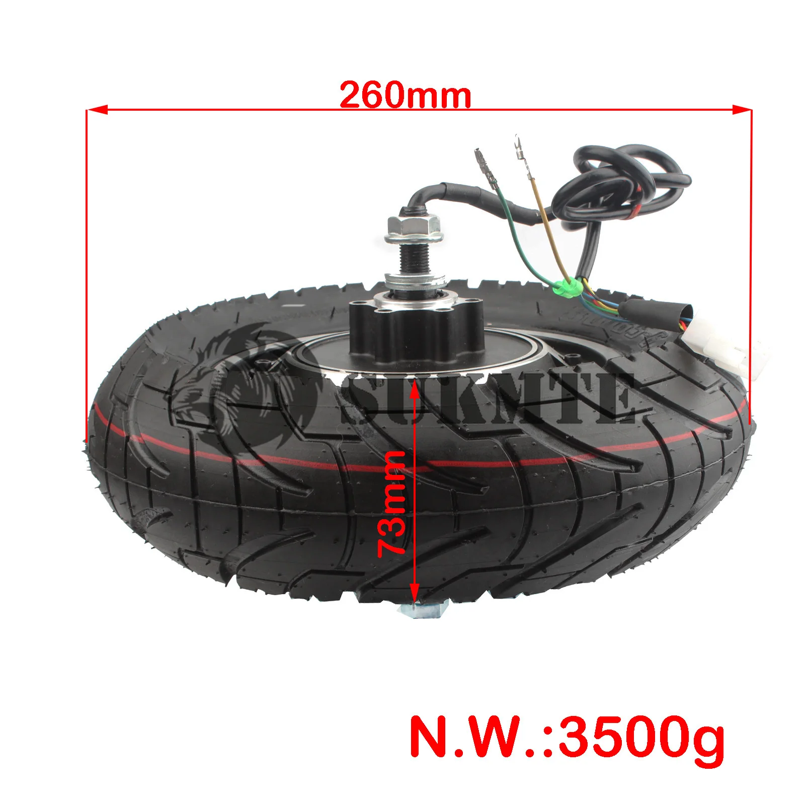 10 Inch TUOVT 80/65-6  Tire 48V 500W/1000W Wheel Motor  For 10 Inch Electric Scooter Motor Spare Parts