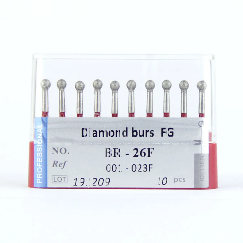 

Dental Diamond Burs 001-023F Round Shape Burs BR-F Series Red Rings Fine Grit High Quality Dentistry Grinding Tools