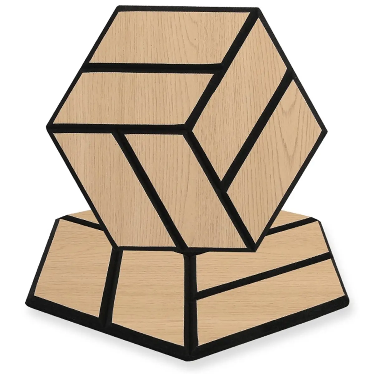 Hexagon Felt Wall Panels - 3D Wood Grain Soundproof Self-Adhesive Acoustic Stickers