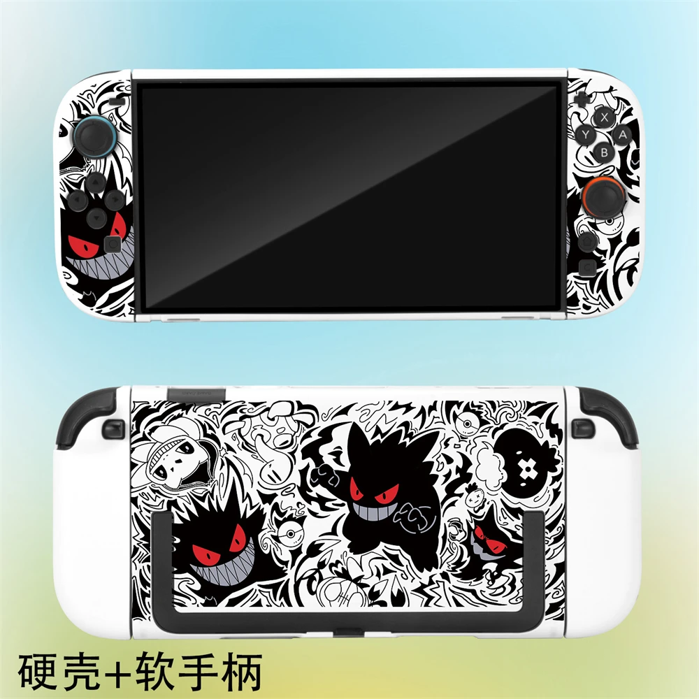 Comic Gengar Protective Case for Switch 2 (2025),Hard PC+TPU Cover Protector,  TV Dock Station Base Case for Nintendo Switch 2