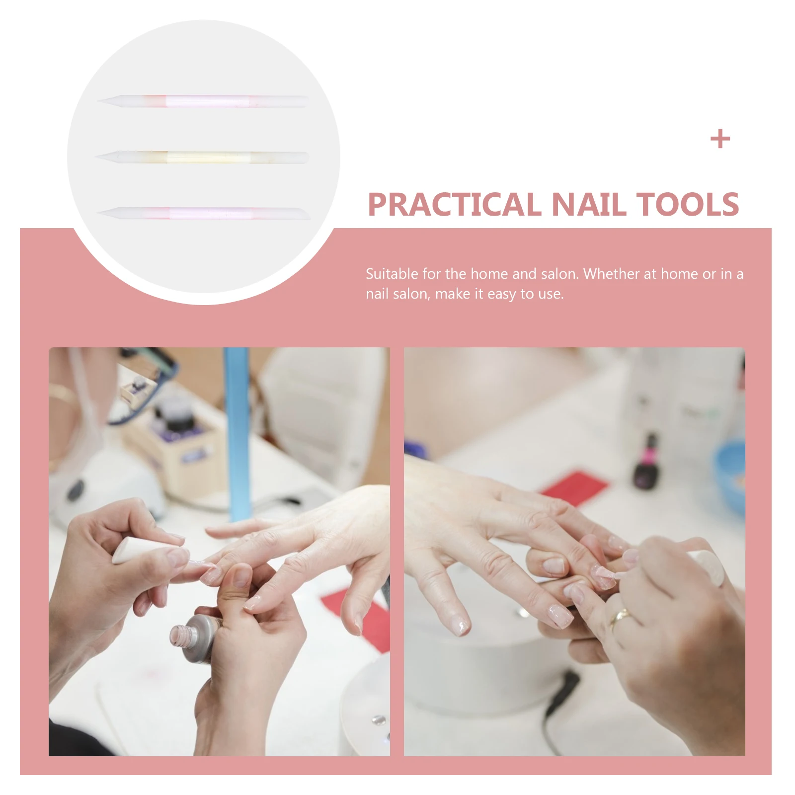 

3Pcs Glass Nail Files Small Size Easy to Carry Double-Sided Nail Rubbing Tool Professional Polishing Strips for Ladies