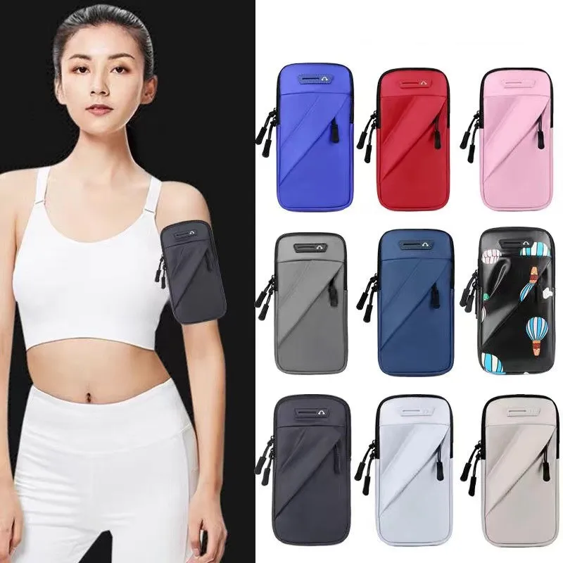 

Universal 7'' Phone Arm Bag with Headphone Hole PU Waterproof Breathable Sports Running Bag Gym Mobile Phone Holder For Huawei