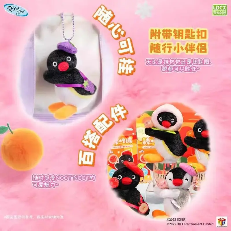 

Лидер продаж, натуральный леденец, бархат, серия Pingu Fruit Paradise, слепая коробка, кавайный кулон, украшение для рабочего стола, подарки на день рождения для девочек