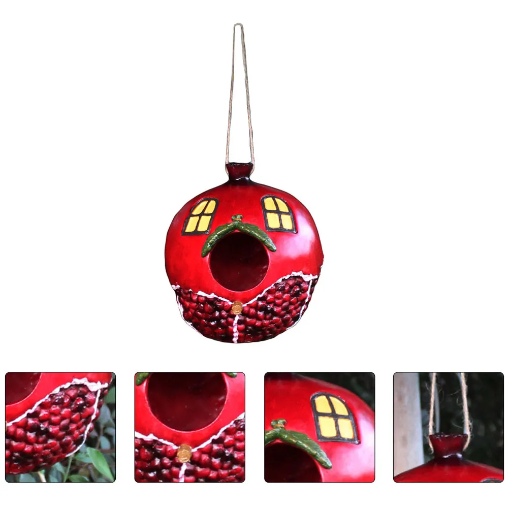 

Resin Pomegranate Bird House Pendant Durable Hanging Nest Garden Decor Outdoor Bird Resting Place Hanging Decor
