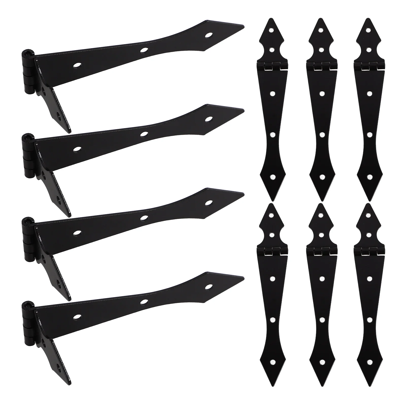 

10pcs Heavy Duty Iron Garden Door Hinges for Fence Gates Outdoor Black Finish Replacements Fence Accessories Garage Hardware