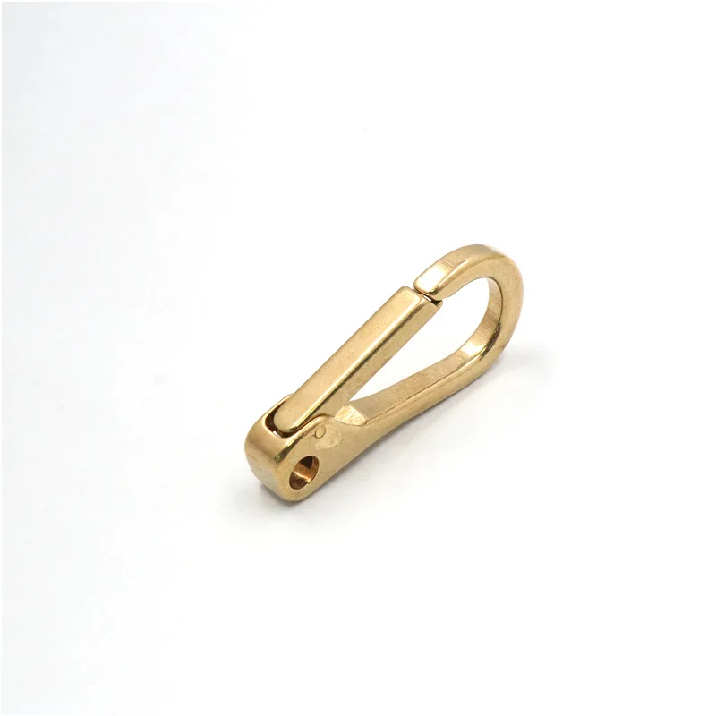 1pcs 43mm Pure Brass Curtain Clasp Split Key Ring Hook Chain Loop Key Ring Keychain Strap Wallet Bag Leathercraft Belt Hooks