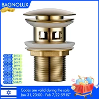 Botón de drenaje emergente, tapón de fregadero de baño, escurridor de sifón tapón de residuos, accesorio de grifo de lavabo, tubería de lavabo, negro, dorado y rosa