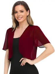 Cardigan in Chiffon nuovo da donna elegante Top a maniche corte copricostume da sera abito da sposa scialle camicia traspirante con protezione solare all'aperto