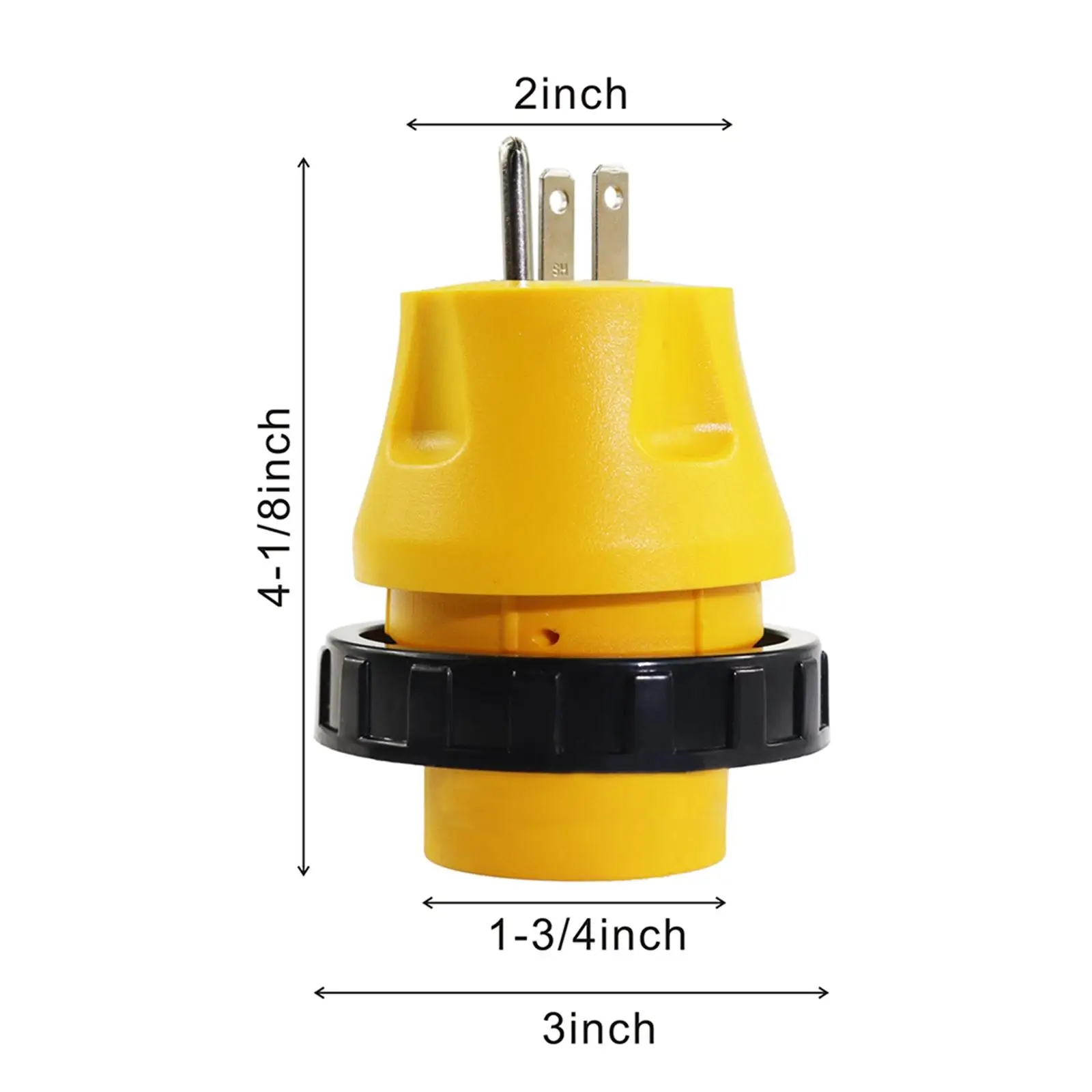 Plastic RV Electrical Converter Locking Adapter 15A 5-15P Male Plug to 30A L5-30R Female Connector for Generator Use