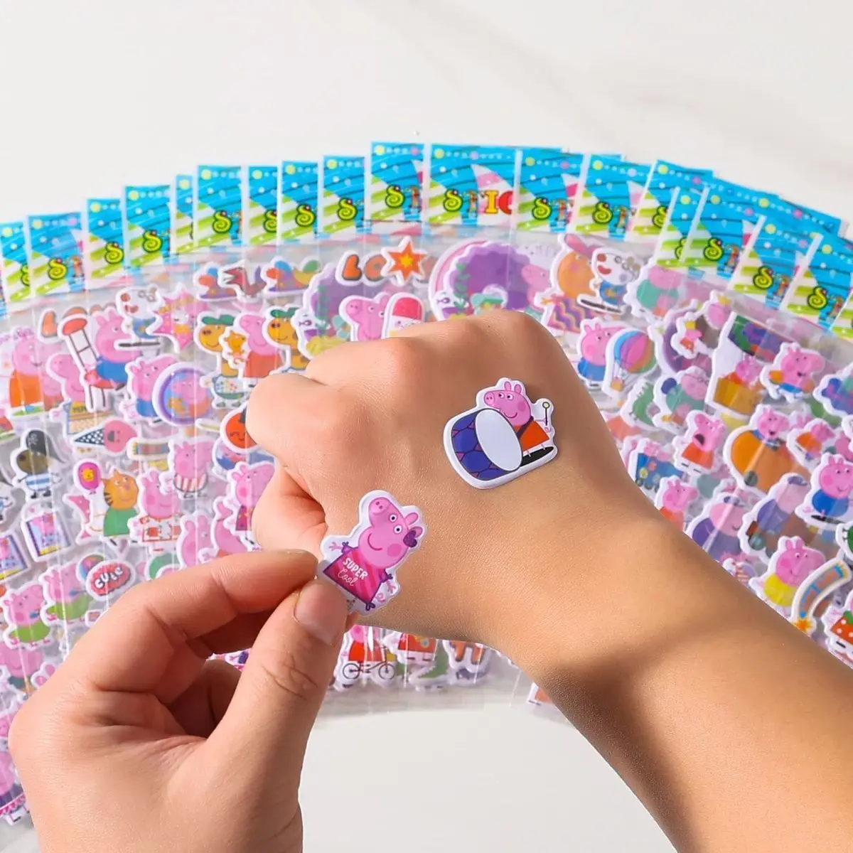 Peppa Pig stickers 3D three-dimensional stickers girls cartoon bubble stickers cute fun embossed wall stickers view 2