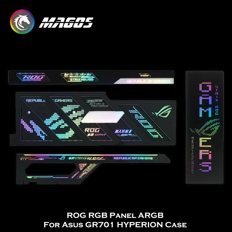 Imagem -02 - Painel Rog Rgb Argb para Asus Gr701 Hyperion Case Acrílico uv Placas de Iluminação para Sepultura Kit de Unidades