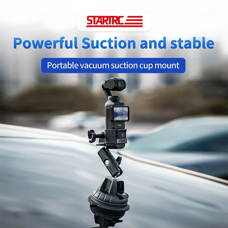 Vacuum Chuck Base For DJI Osmo Pocket 3 Camera Bracket Suction Cup Base Car Mount Holder For Insta360 Go3S/X4/X3/Ace Accessories