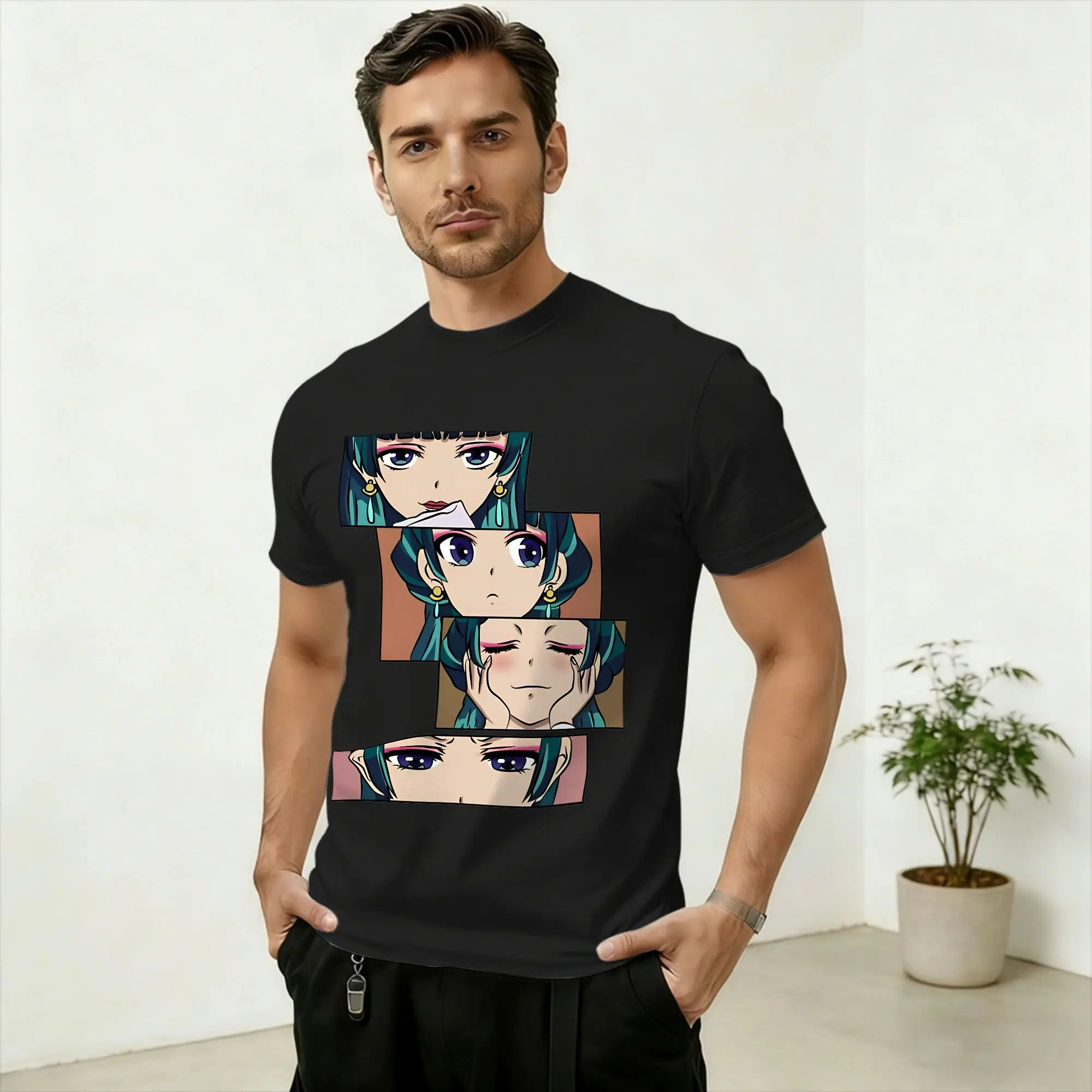 Hip Hop Kusuriya no Hitorigoto Anime Tshirts Men Round Neck Short Sleeve Clothes The Apothecary Diaries Cotton Summer Top Tee