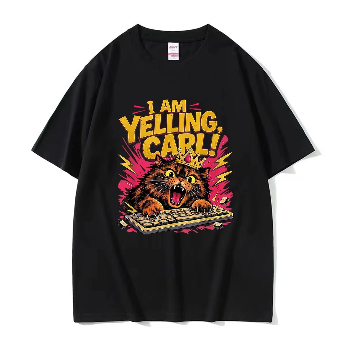 I Am Yelling Carl Dungeon Crawler Carl T Shirt Princess Donut Funny Cat Graphic T-shirts Men Women Vintage Oversized Cotton Tees
